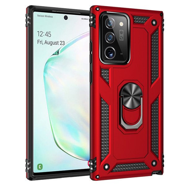 Wholesale Samsung Galaxy Note 20 Ultra Tech Armor Ring Grip Case with Metal Plate (Red)